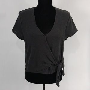 Madewell Texture & Thread Wrap-Tie Top
